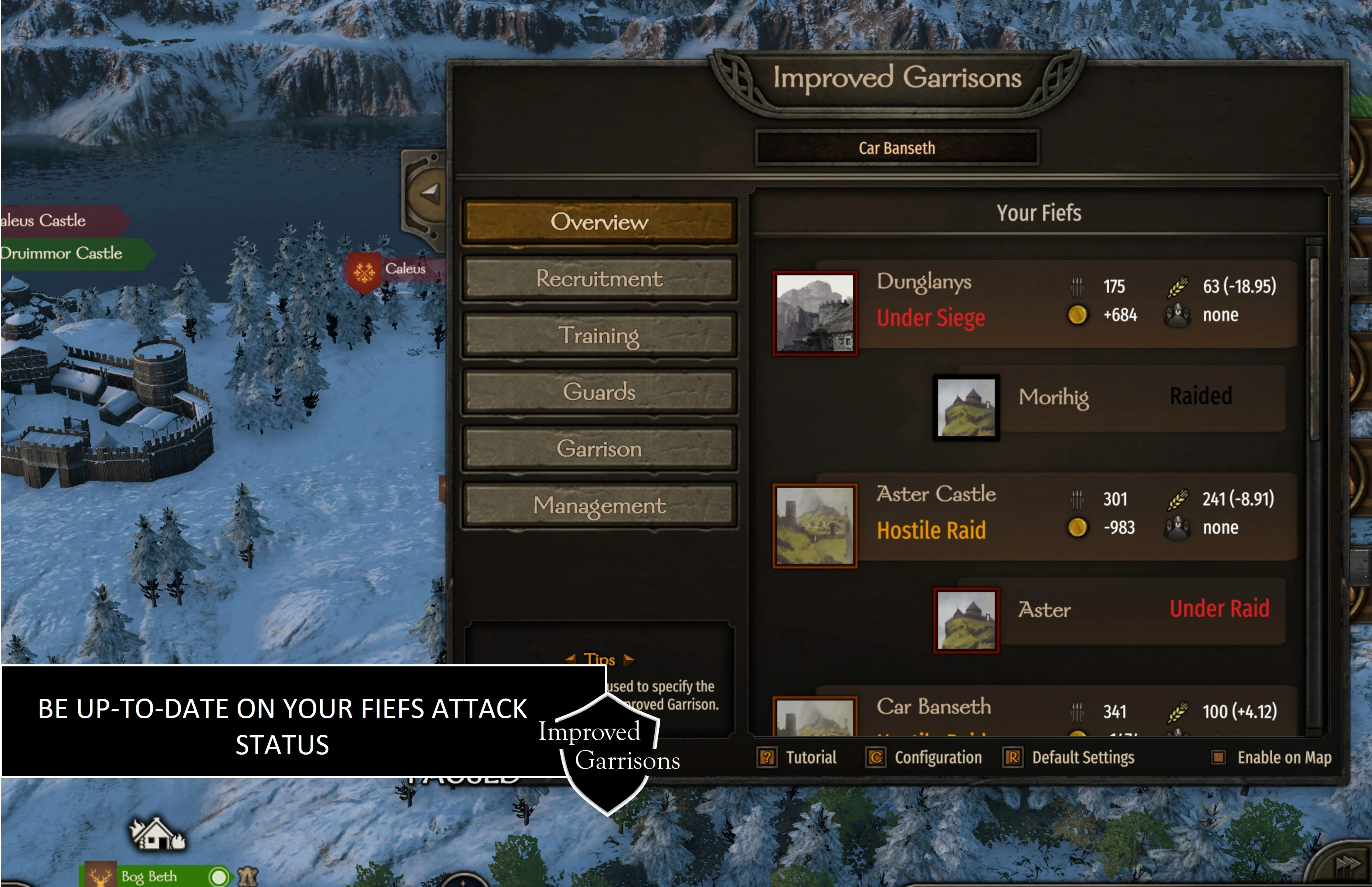 Mount&BladeII:Bannerlord Improved Garrisons-3-lagofast mod master