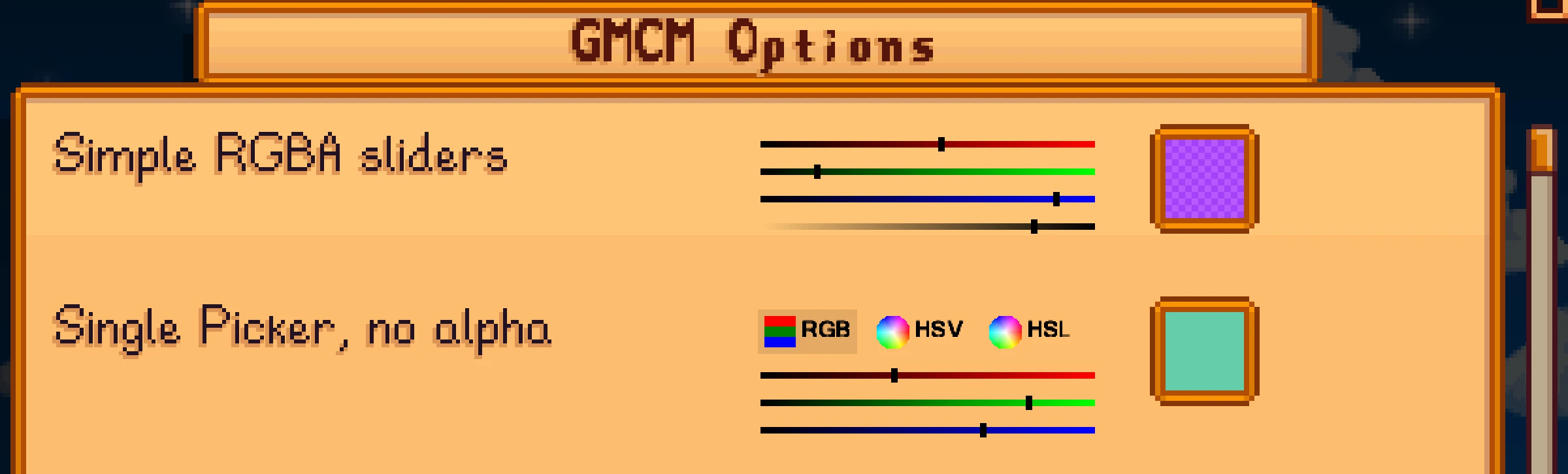 GMCM Options Mod Menu Screenshot