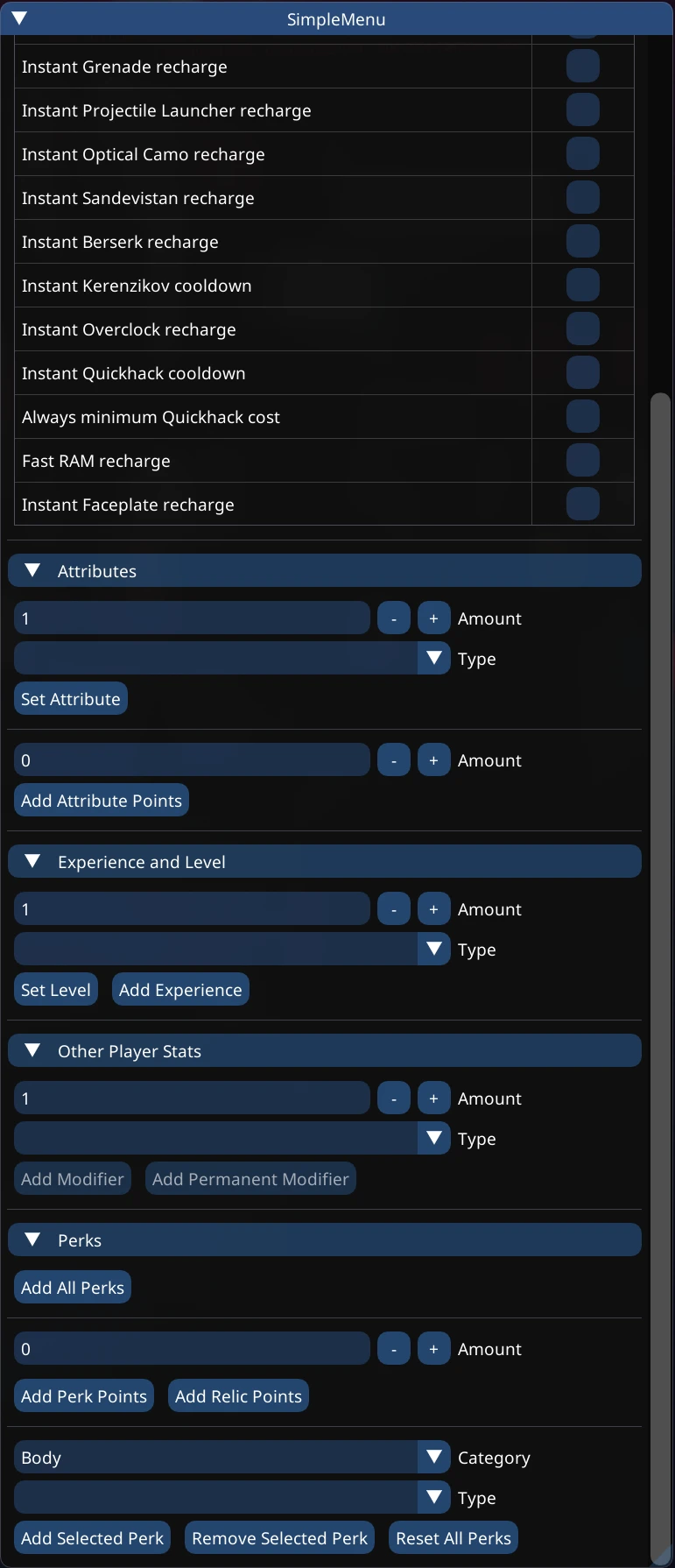 Cyberpunk 2077 Simple Menu - An In-Game UI including Hotkeys-7-lagofast mod master
