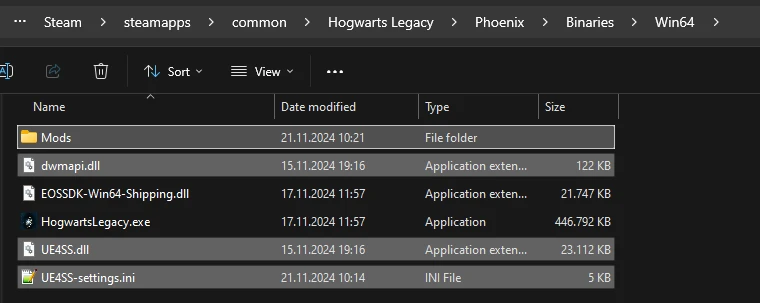 Hogwarts Legacy RE-UE4SS for Hogwarts Legacy-2-lagofast mod master