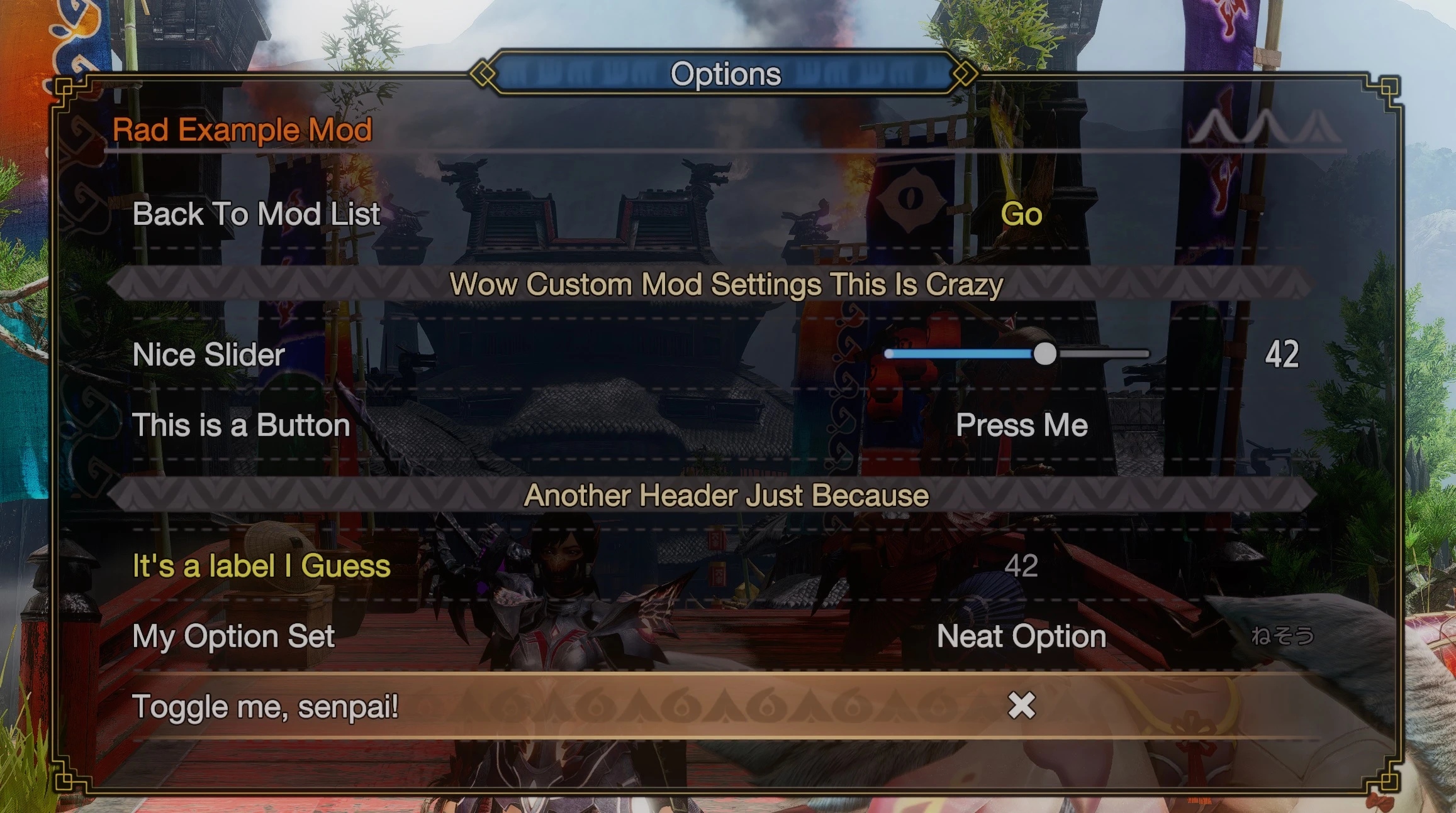 MONSTER HUNTER RISE-커스텀 게임 내 모드 메뉴 API-라고패스트 모드마스터