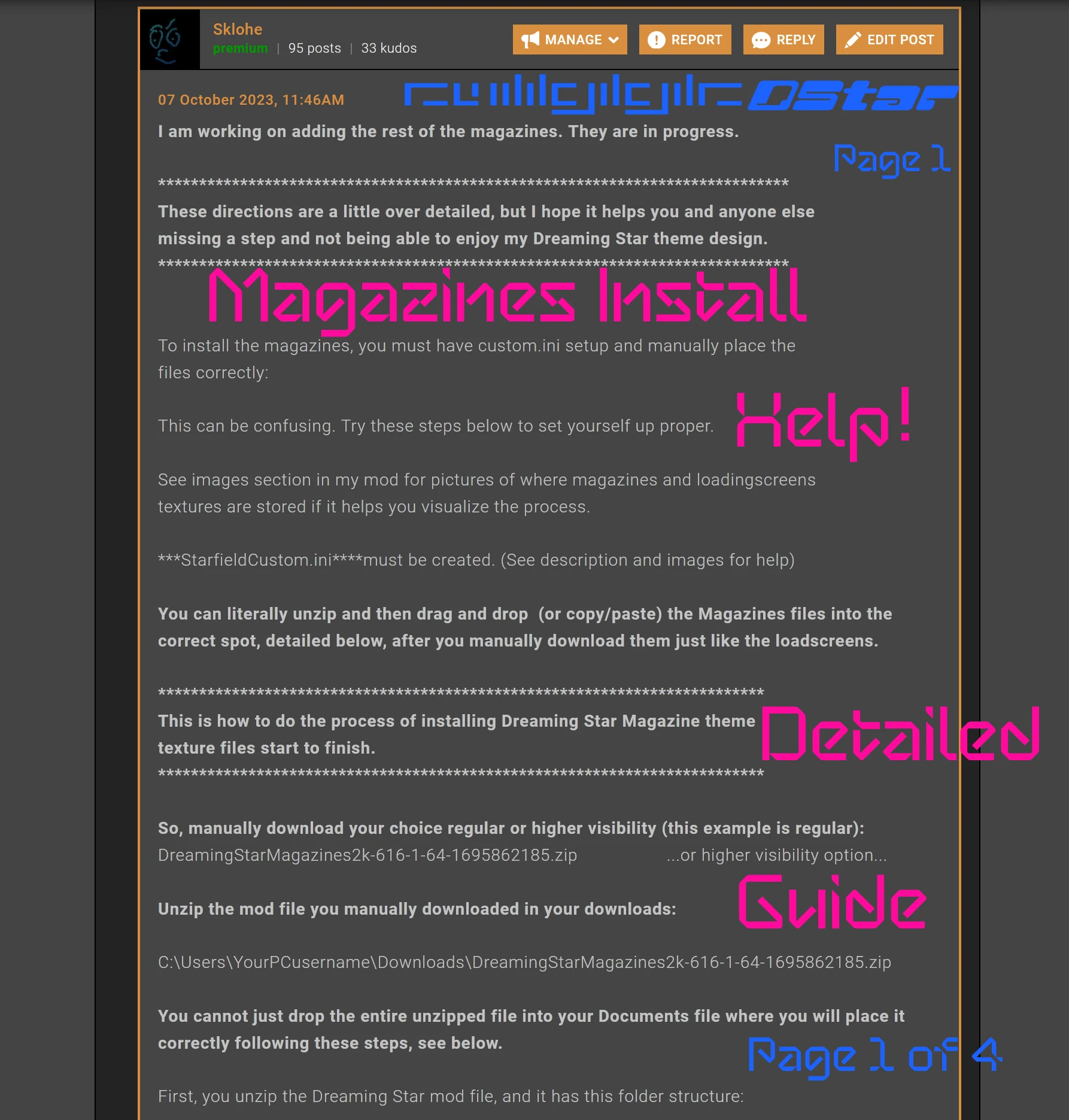 Starfield Dreaming Star - Main Menu - Main Menu Music - Pause Menu - Loading Screens - Magazines - Artifact Visions-5-lagofast mod master
