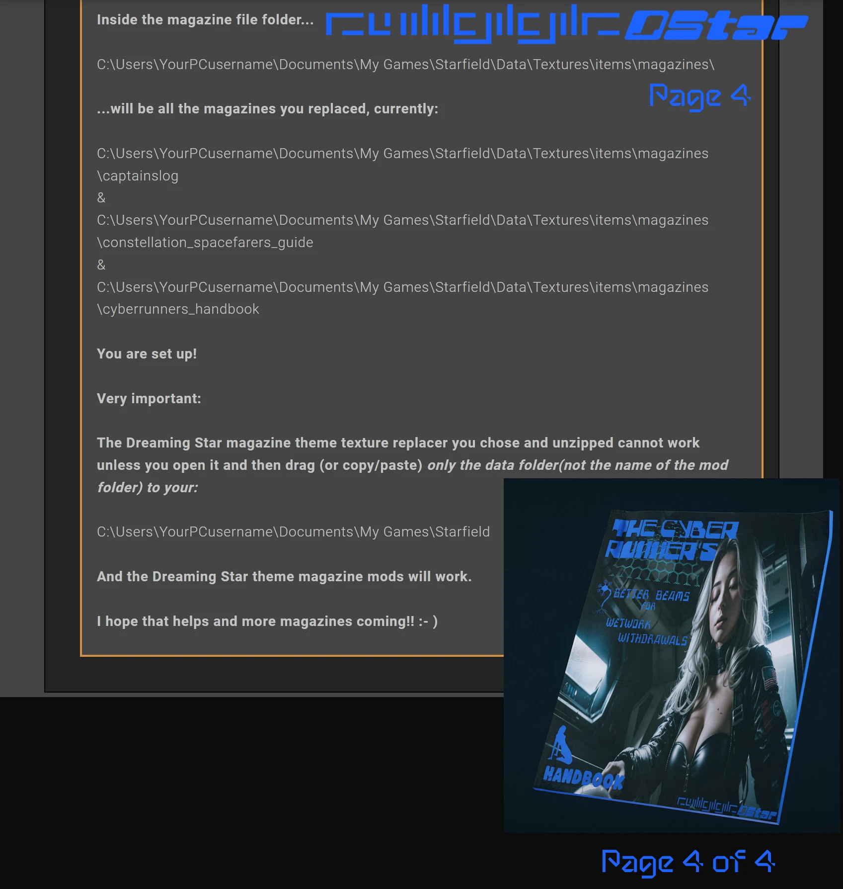 Starfield Dreaming Star - Main Menu - Main Menu Music - Pause Menu - Loading Screens - Magazines - Artifact Visions-8-lagofast mod master