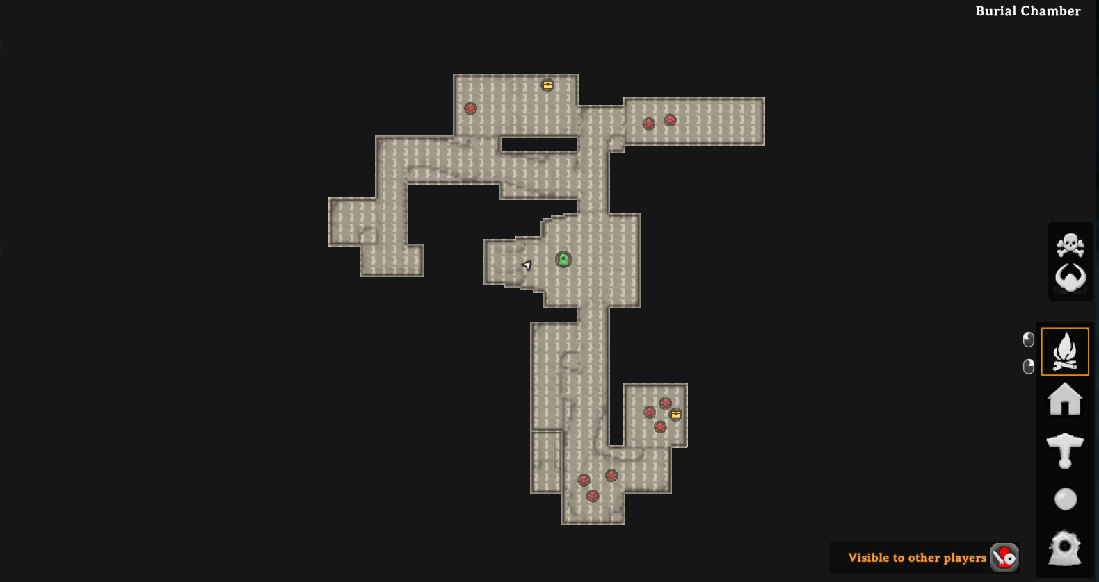 The full map inside a burial chamber
