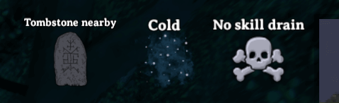 Tombstone nearby status effect