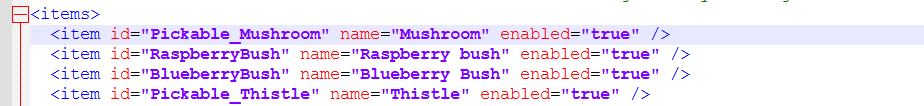 Items XML