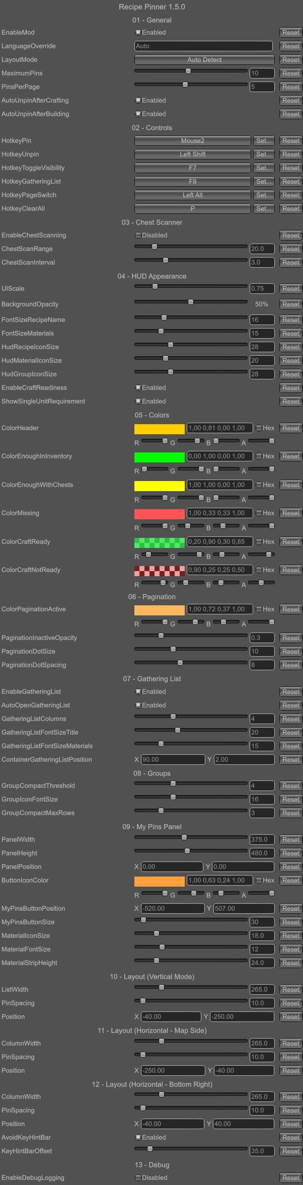 Config Menu