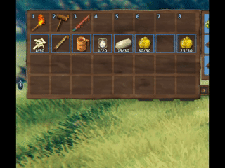 Restock, auto pickup exclusion, and trash buttons sliding into view