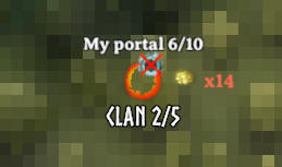 Clan portal map pin with quota label