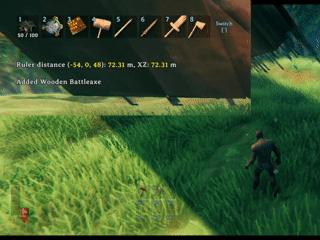 Switching the displayed hotbar row