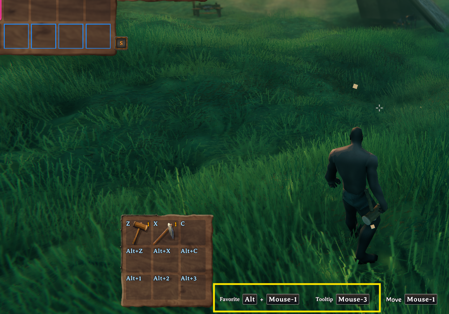 Inventory shortcut hints