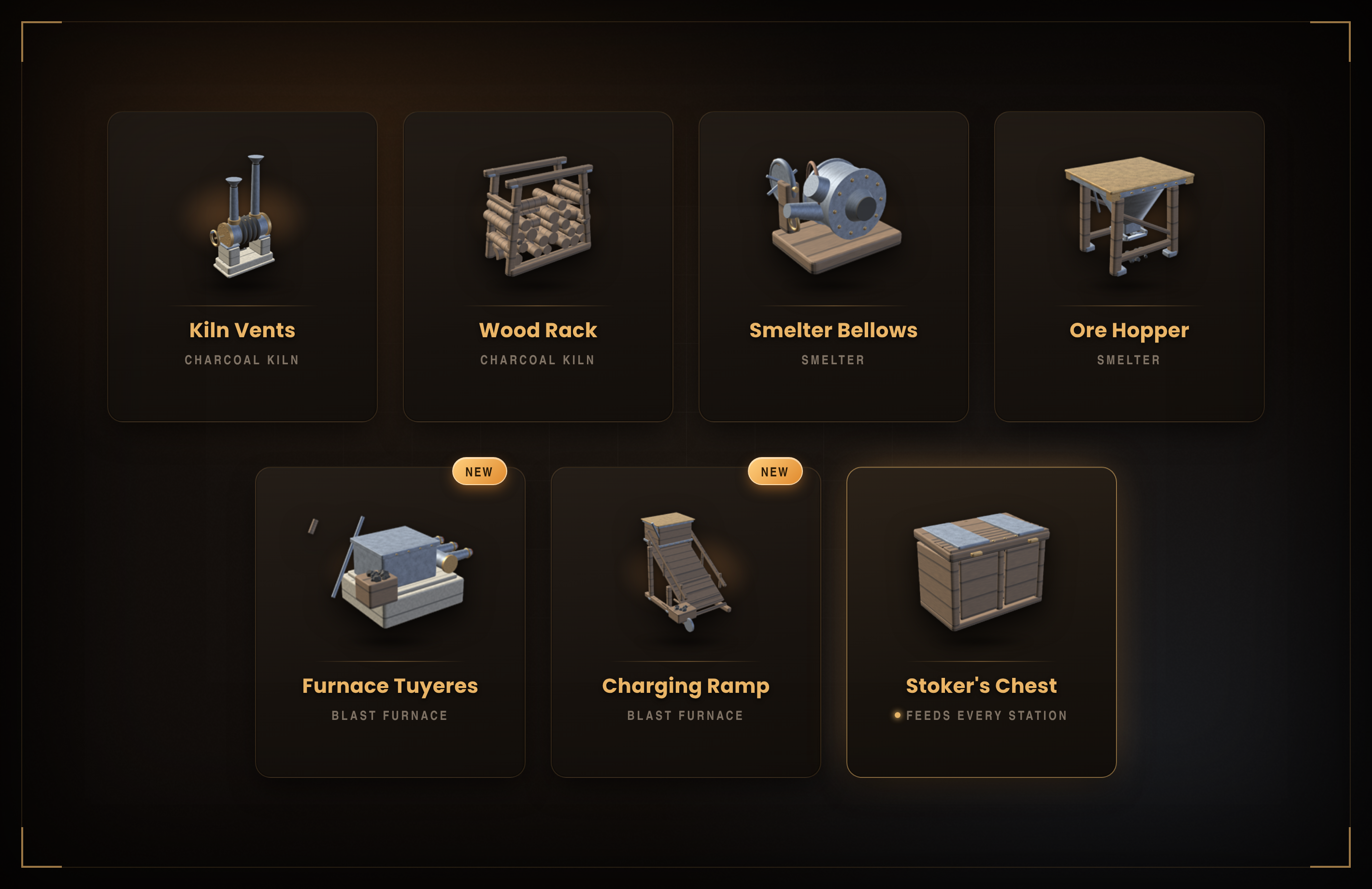 The seven pieces this mod adds