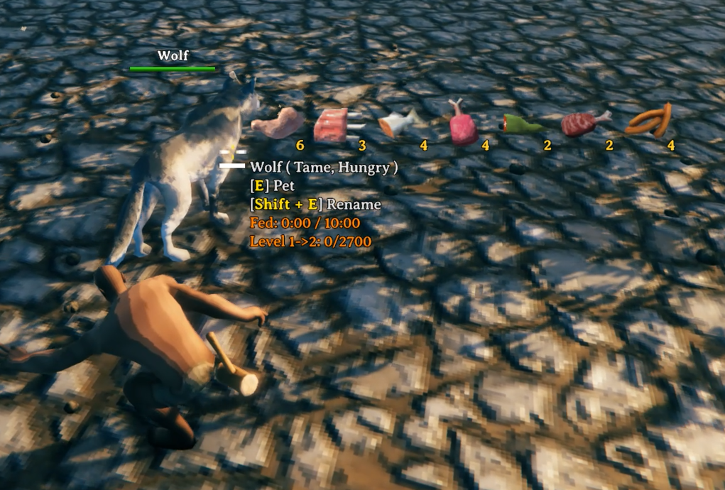 Wolf daily food choices and food numbers