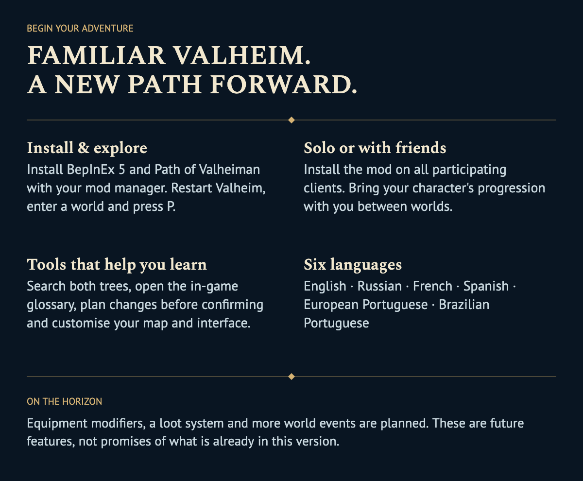 Familiar Valheim. A new path forward.